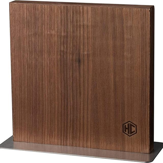 HexClad Magnetic Walnut Knife Block Holder - with Strong Enhanced Magnets for Multipurpose Storage in the Home and Kitchen