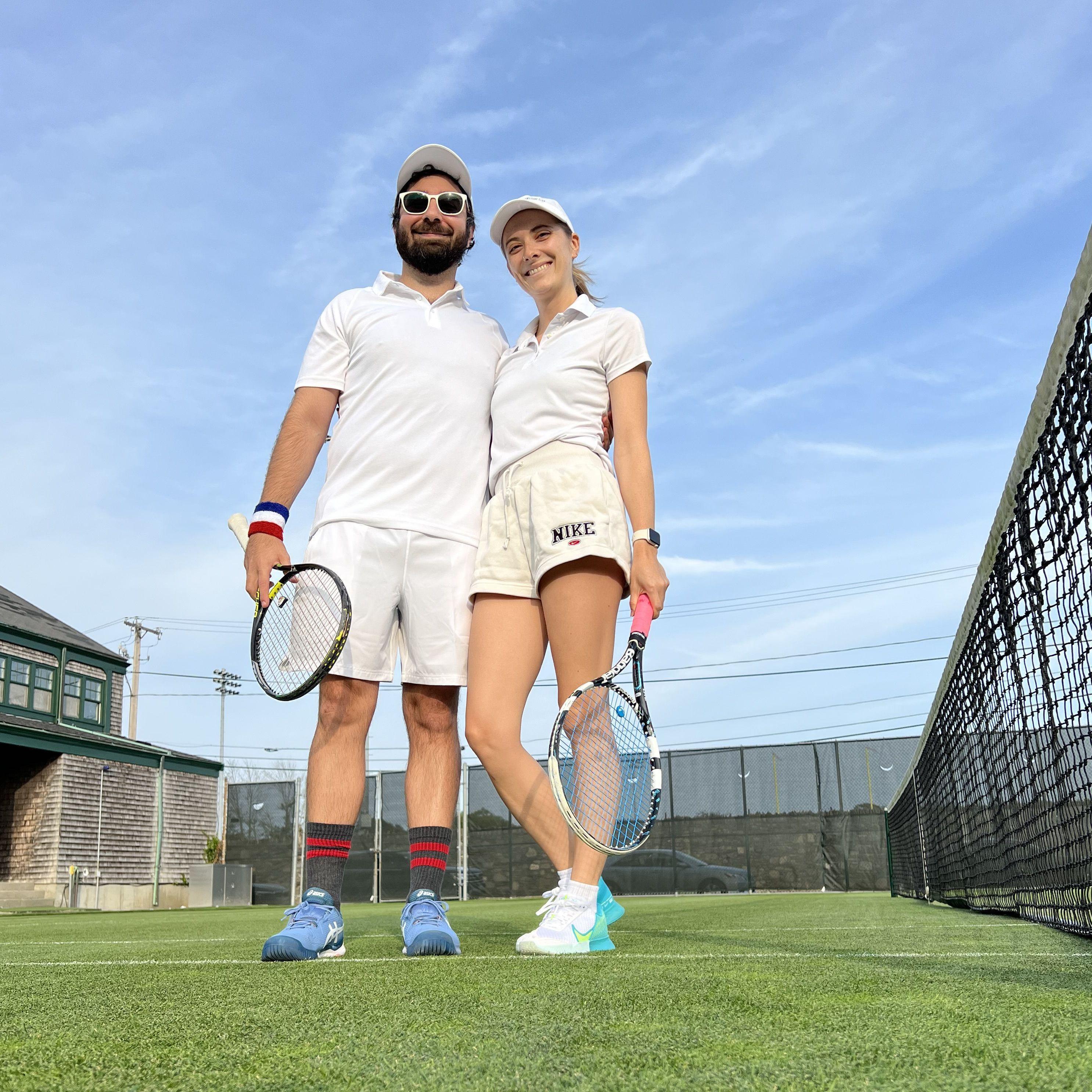 Playing tennis at the Tennis Hall of Fame in Newport (we actually considered getting married here).