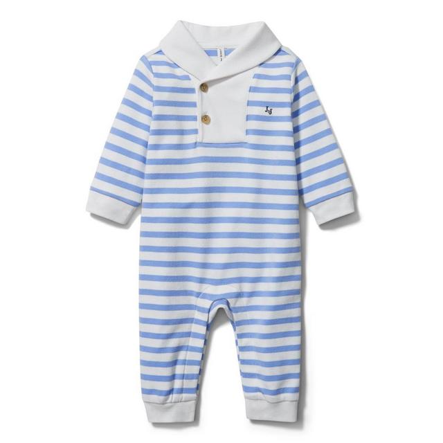 Baby Striped Shawl Collar 1-Piece