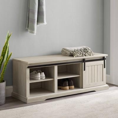 48" Wood Cottage Coastal Blend and Metal Bench - Saracina Home