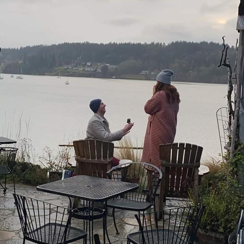 Jamie proposed in Poulsbo, WA overlooking the water