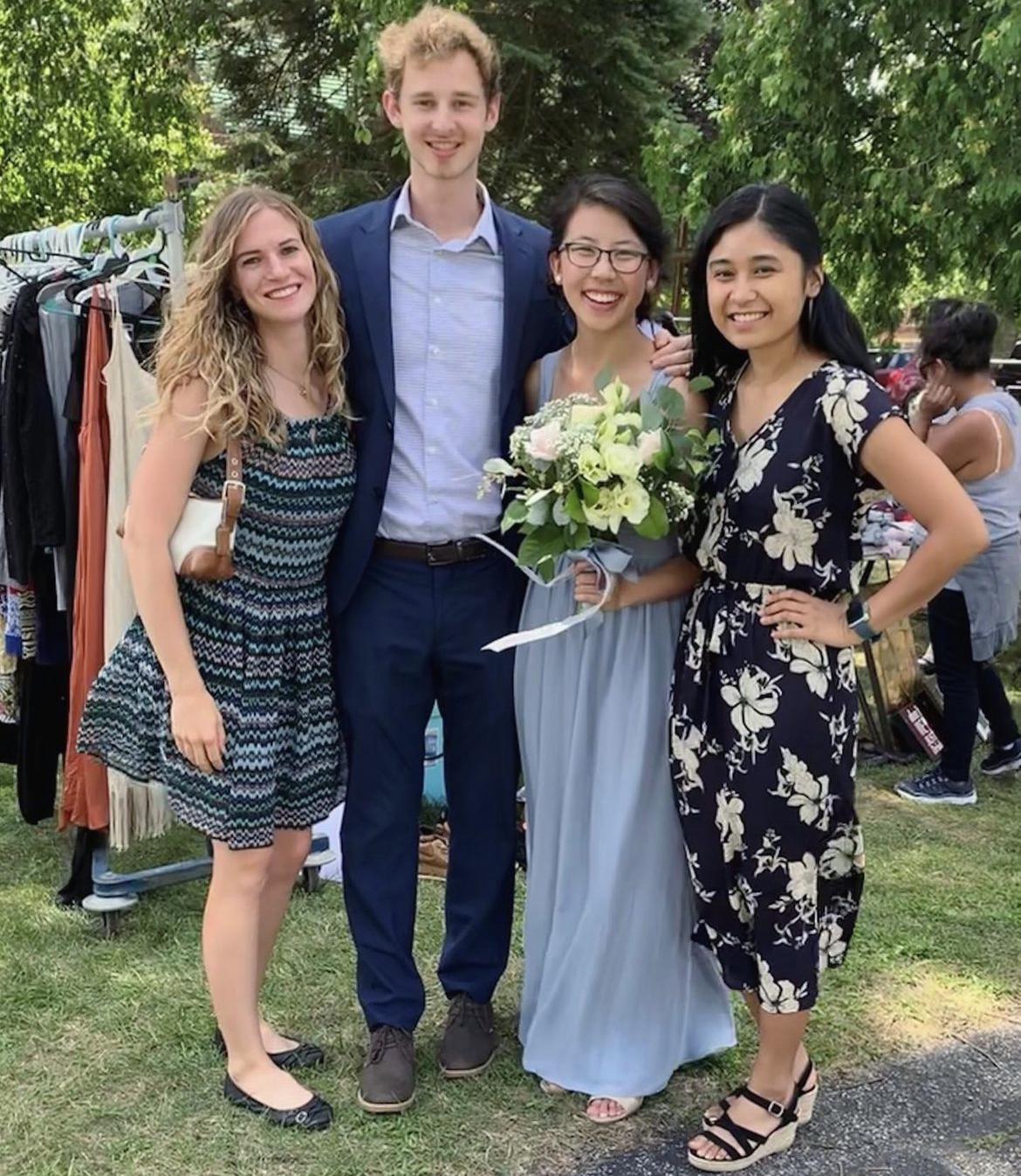 We stopped at a garage sale between the wedding ceremony and reception of Eric and Joyce (one of Kaitlin’s bridesmaids). On the left is Caroline, another one of Kaitlin’s bridesmaids.