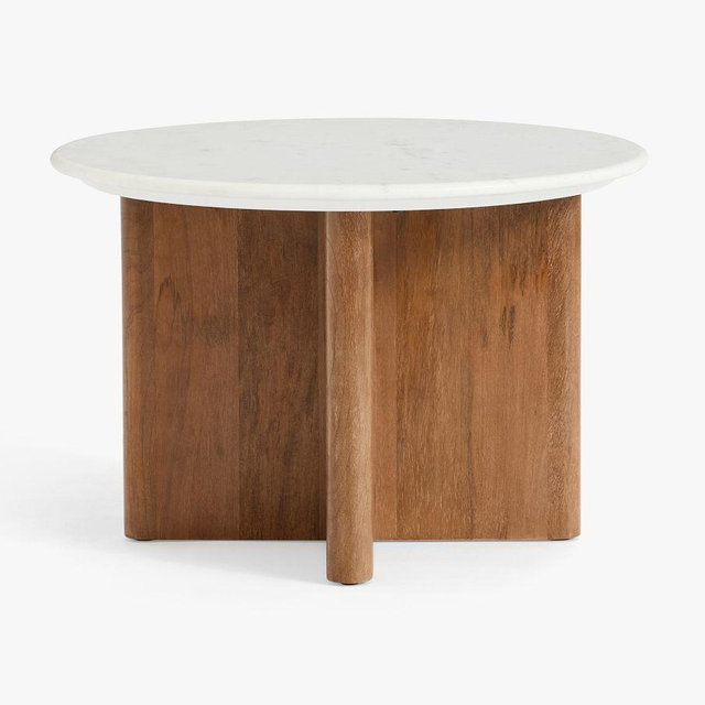 Cayman Small Round Marble Coffee, Antique Umber