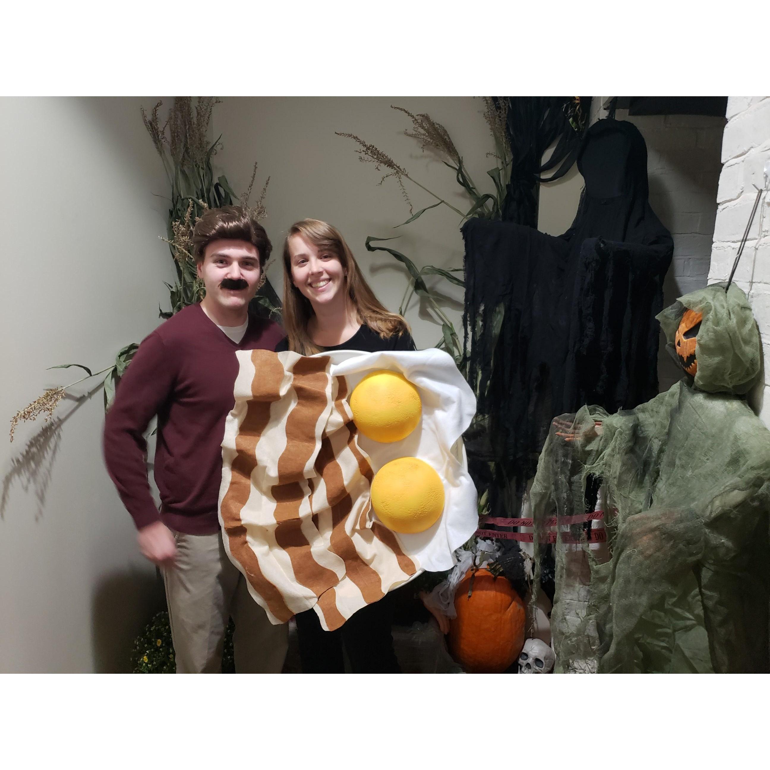 Halloween 2018 - Ron Swanson and his one true love, a plate of Bacon and Eggs