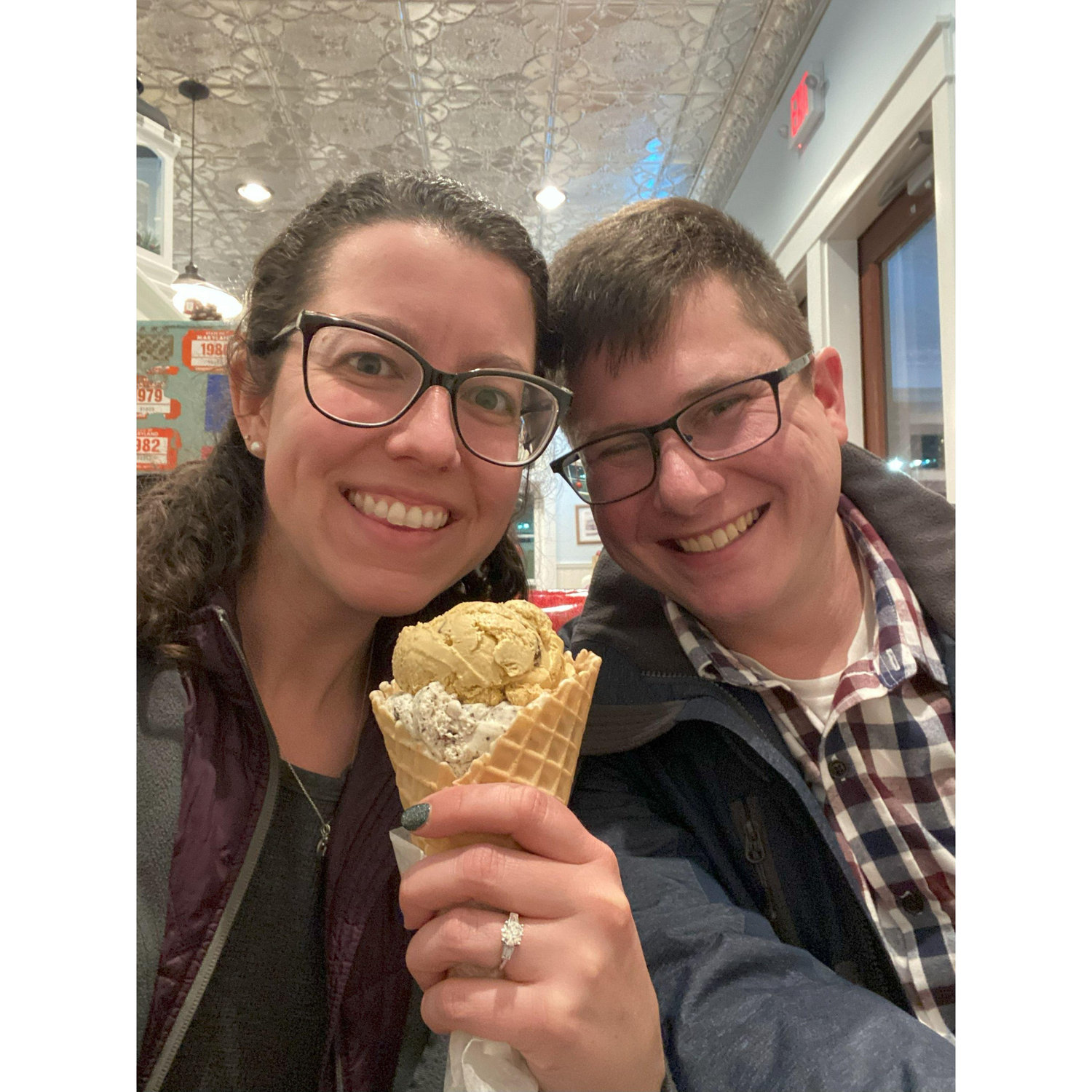 Ice Cream after getting engaged :)