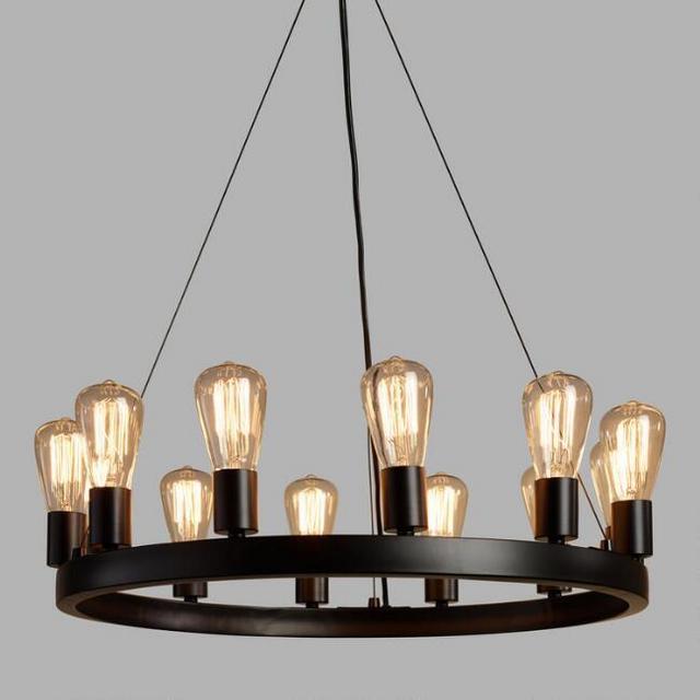 Round 12-Light Edison Bulb Chandelier