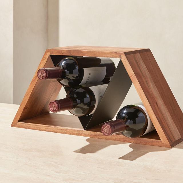 Jasper Mixed-Material 9-Bottle Wine Rack