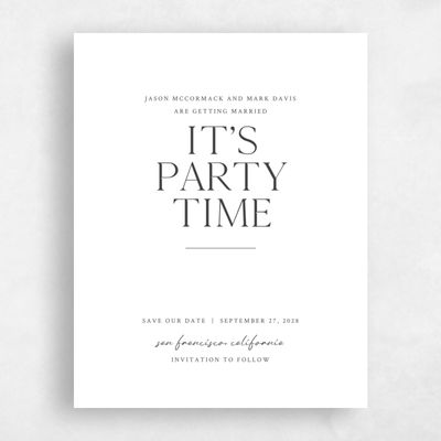 White Fall Wedding Save the Date - Celeste Portrait