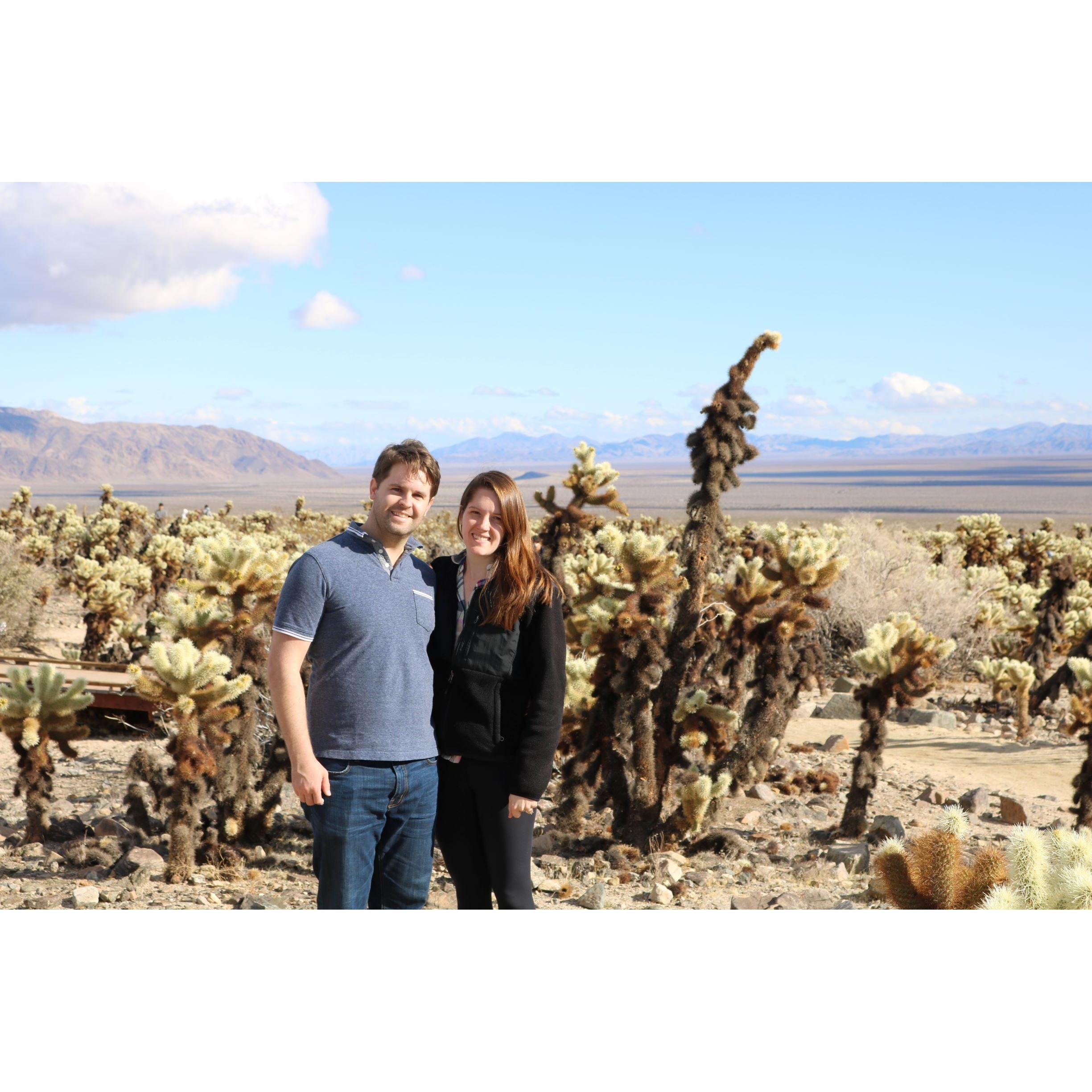 Christmas Eve 2019 on a trip to Joshua Tree, CA with Rebecca's parents.