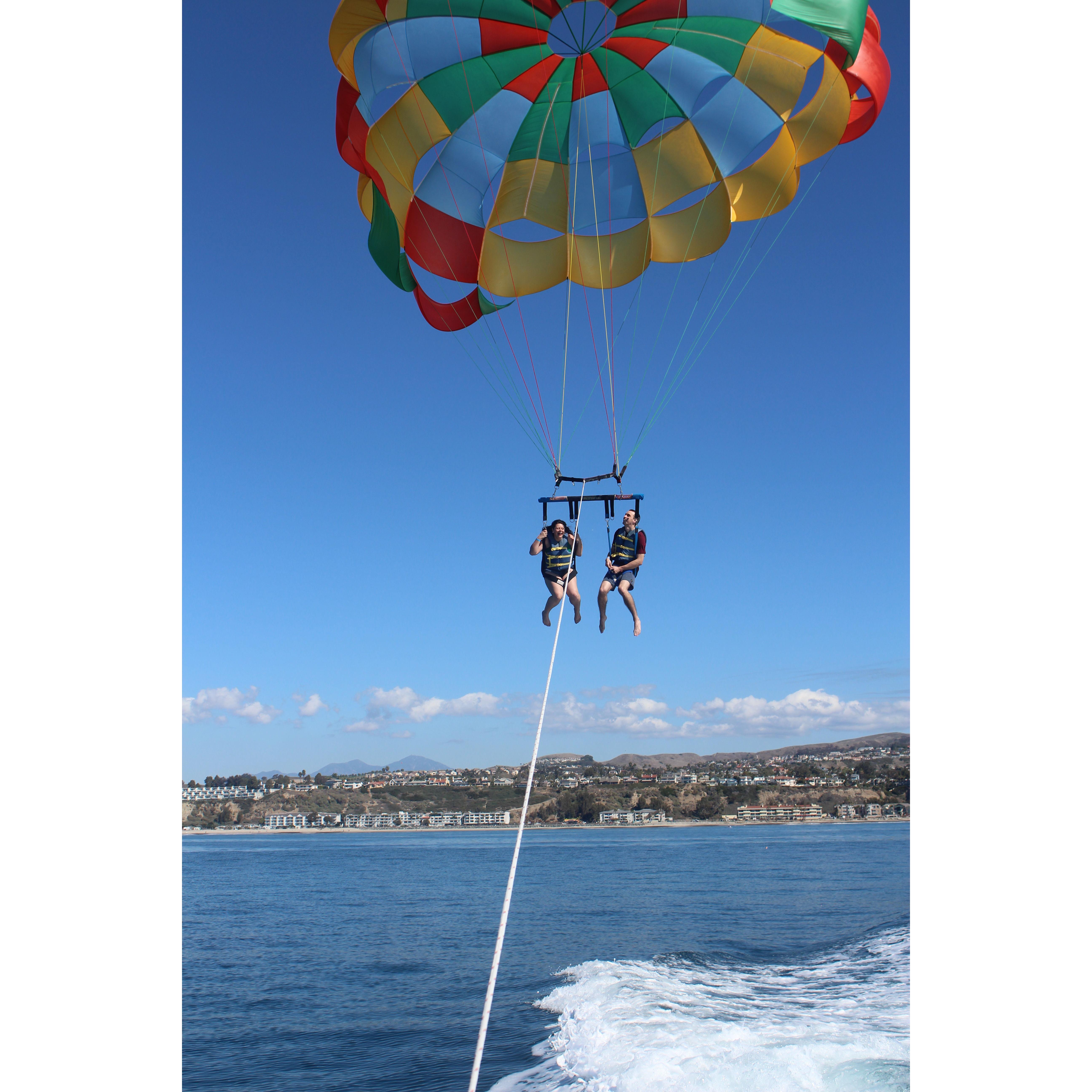 A memorable parasailing adventure for Valentines Day in 2018.