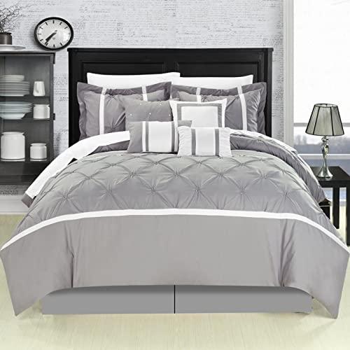 Vermont Grey King 8 Piece Comforter Bed in A Bag Set