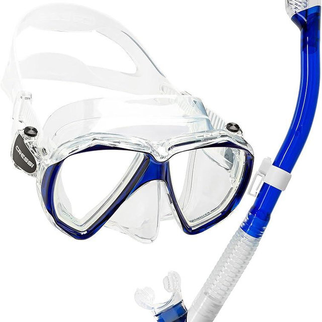 Cressi Adult Snorkeling Kit: Mask + Snorkel, Dual Lens Mask Made of Soft Silicone: Perfect Seal Ranger & Tao