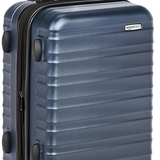 Amazon Basics Hardside Spinner Luggage with Built-In TSA Lock - 21-Inch Carry-on, Navy Blue