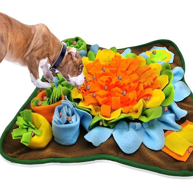 Alibuy Dogs Snuffle Mat Pet Feeding Mats Puppy Sniffing Pad,Cat Doggies Interactive Puzzle Toys for Multiple Breeds Encourages Natural Foraging Skills,Training and Stress Release (Orange)