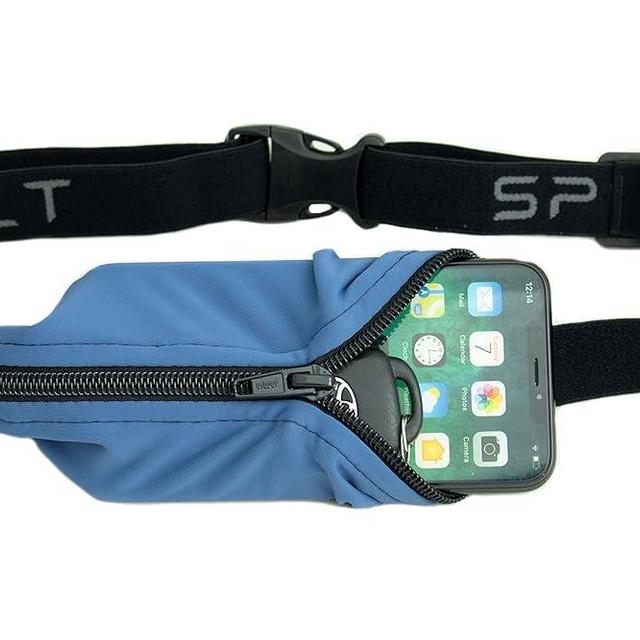 SPIbelt Large Pocket Running Belt for Women Men, Phone Holder for Running, Running Fanny Pack, Holder for Phone, Running Waist Pack, Expandable, Adjustable. No Bounce, Steel Blue