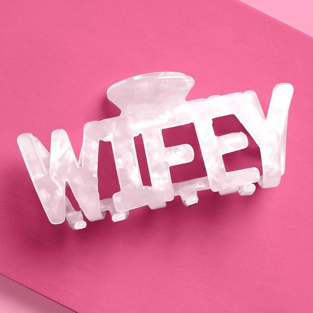 xo, Fetti Wifey Claw Hair Clip - White Marble Acrylic | Bachelorette Accessory, Bride Gift, Bridal Shower, Wedding Day, Bride to Be
