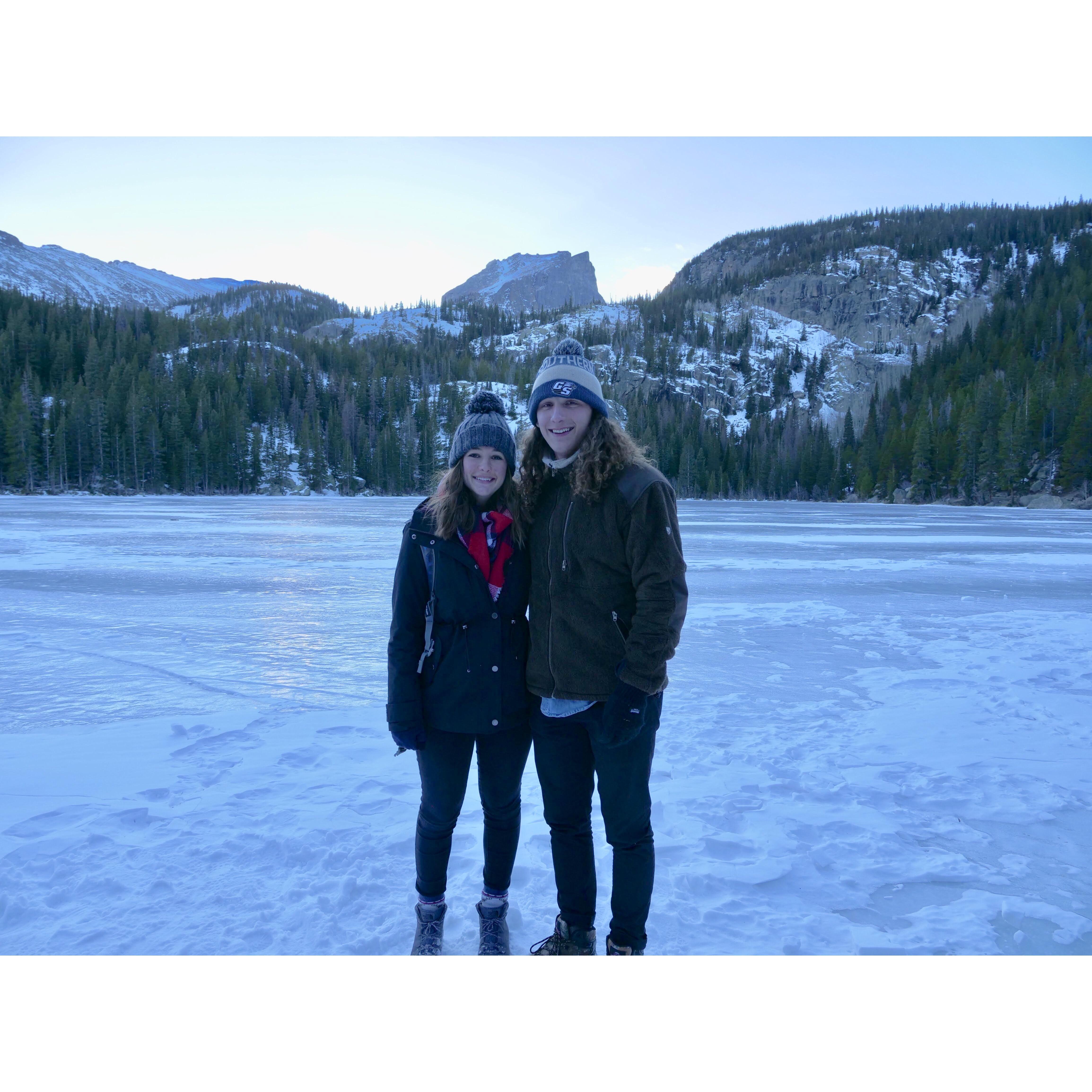 This is from when we went to Colorado with friends in the winter of 2017. When we took this photo, Lanna thought it would be cool to have one day if we ever got married... look at us now!