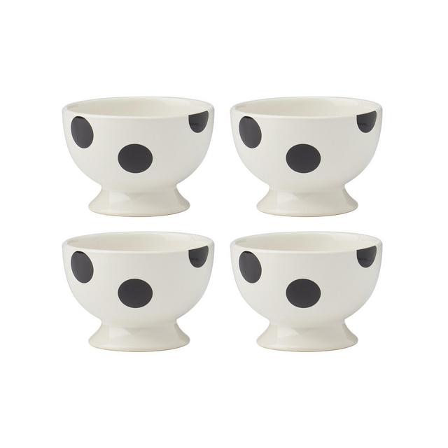 Kate Spade on the Dot Assorted Footed Dessert Bowls 4 Piece Set, Service for 4