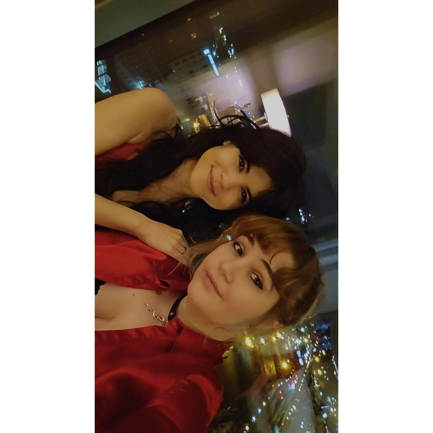 Our 1 year anniversary at the Omni Hotel in our hotel room. Jan 1st, 2025