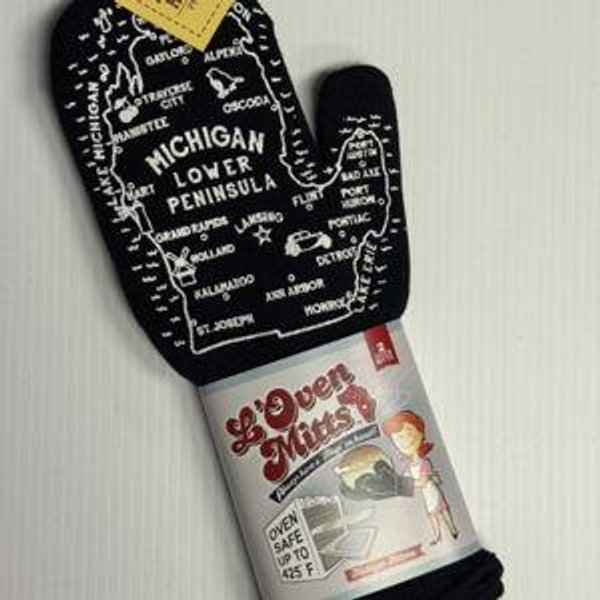 Michigan L'Oven Mitts Black