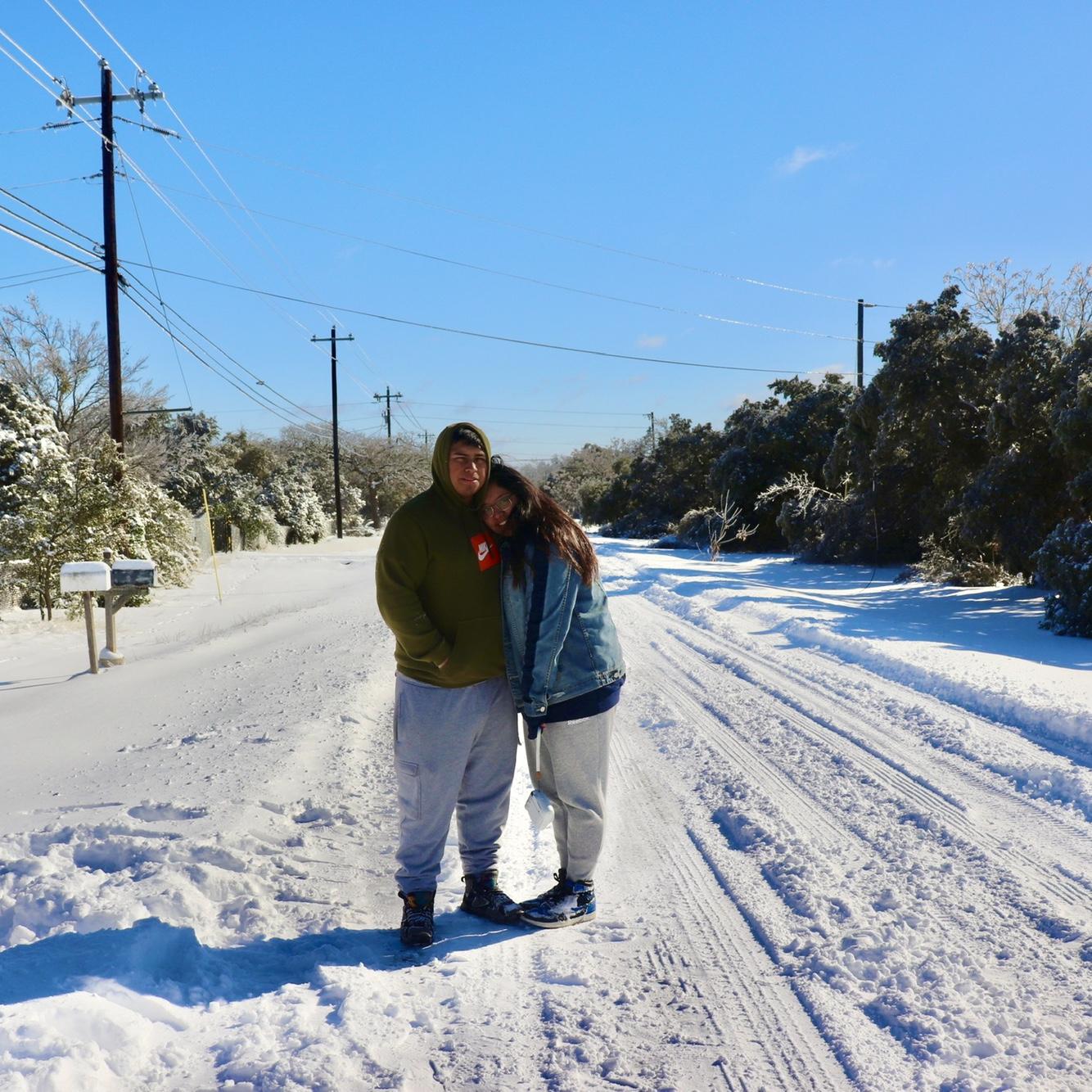 Martha and Fernando in the 2021 snowpocalypse, this is the time they got to truly know each other.