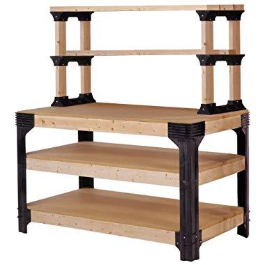 2x4basics 90164 Custom Work Bench and Shelving Storage System, Black