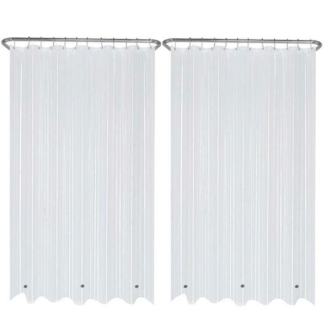 LiBa Shower Curtain Liners, Mildew Resistant, PEVA 2 Pack Clear Bathroom 72" W x 72" H, 8G Heavy Duty Antimicrobial