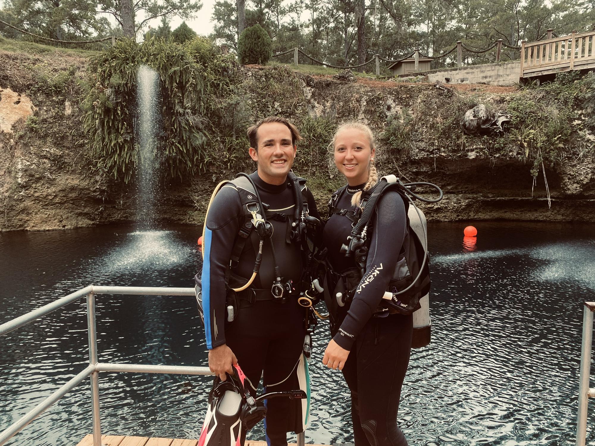 Our first solo dive after certification!