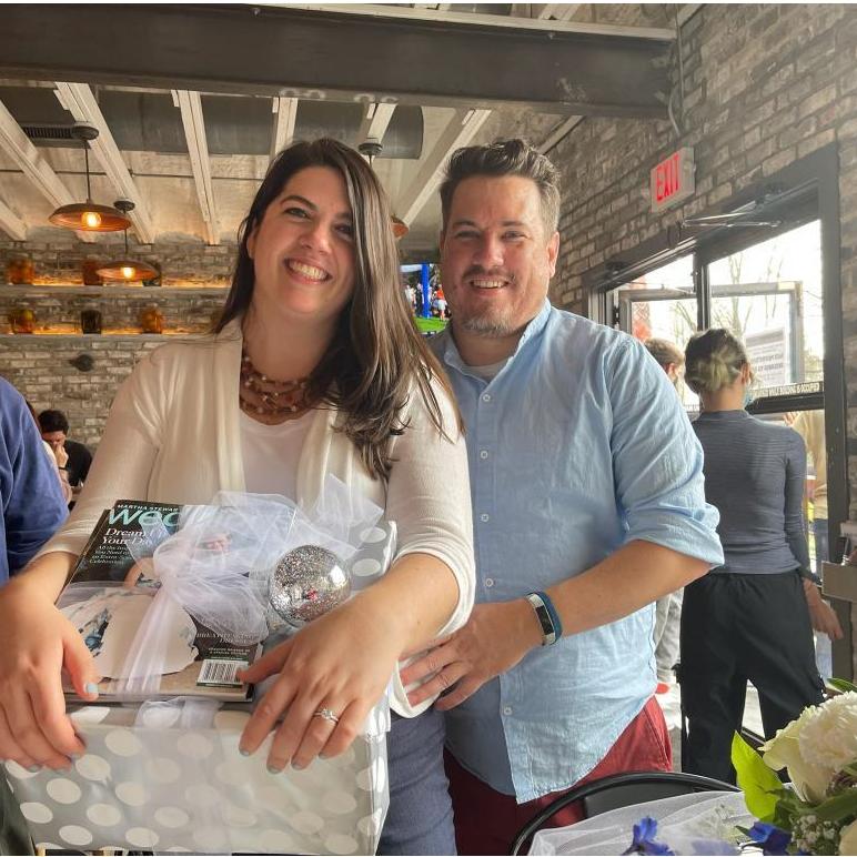 12/18/21 - part two of the engagement surprise, both our parents waiting for us at brunch ready to celebrate!