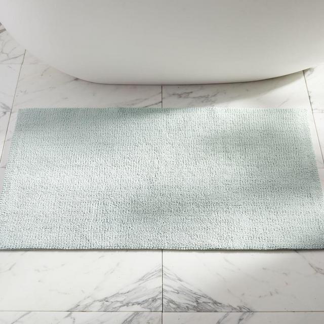 Porcelain Blue Classic Organic Loop Bath Mat, 27x45"