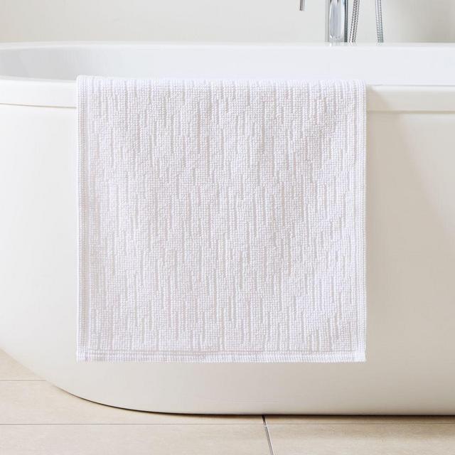 Textured Bath Mat, 20x34, White
