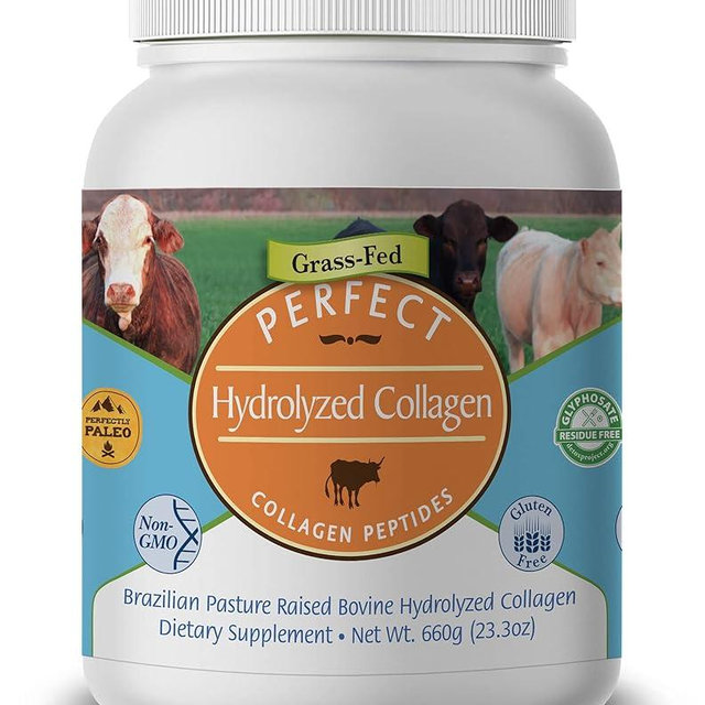 Perfect Supplements – Unflavored Hydrolyzed Collagen Powder for Men and Women - Collagen Peptides - Mix in Hot Cold Liquids, Grass Fed, Easy Absorption, 660 Grams