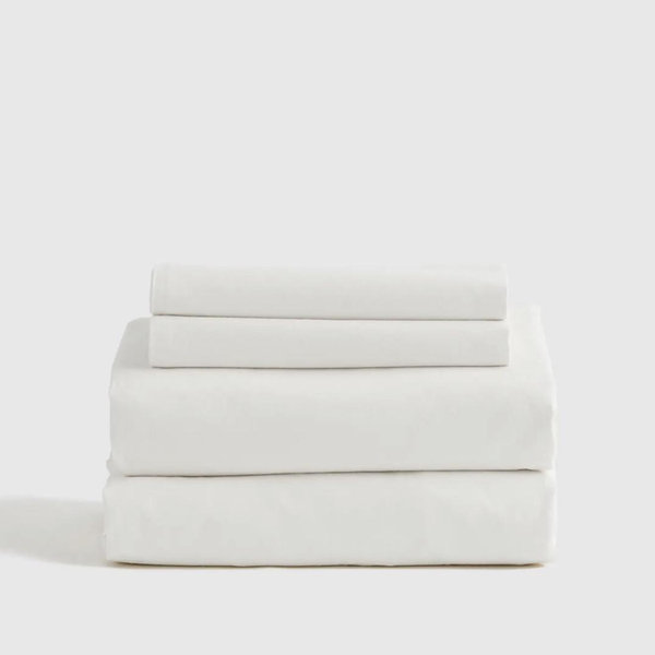 Organic Brushed Cotton Sheet Set in White