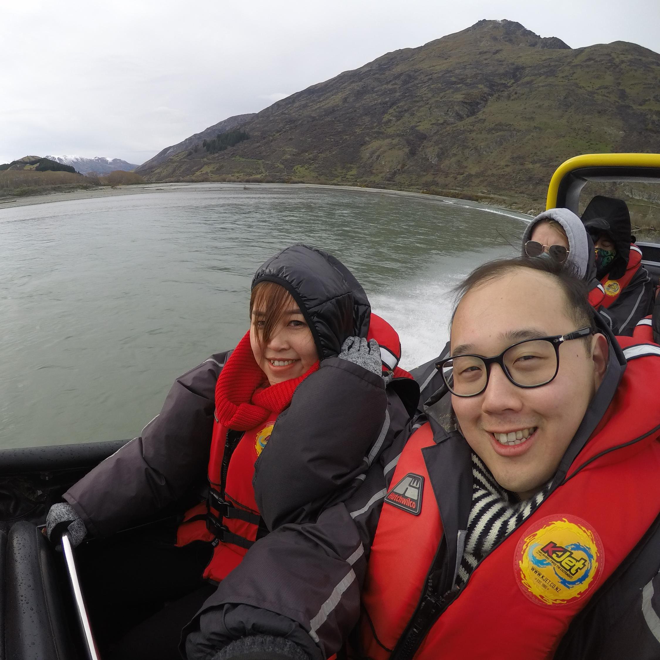 Our slight adventure on Shot River Jet, Queenstown, New Zealand.