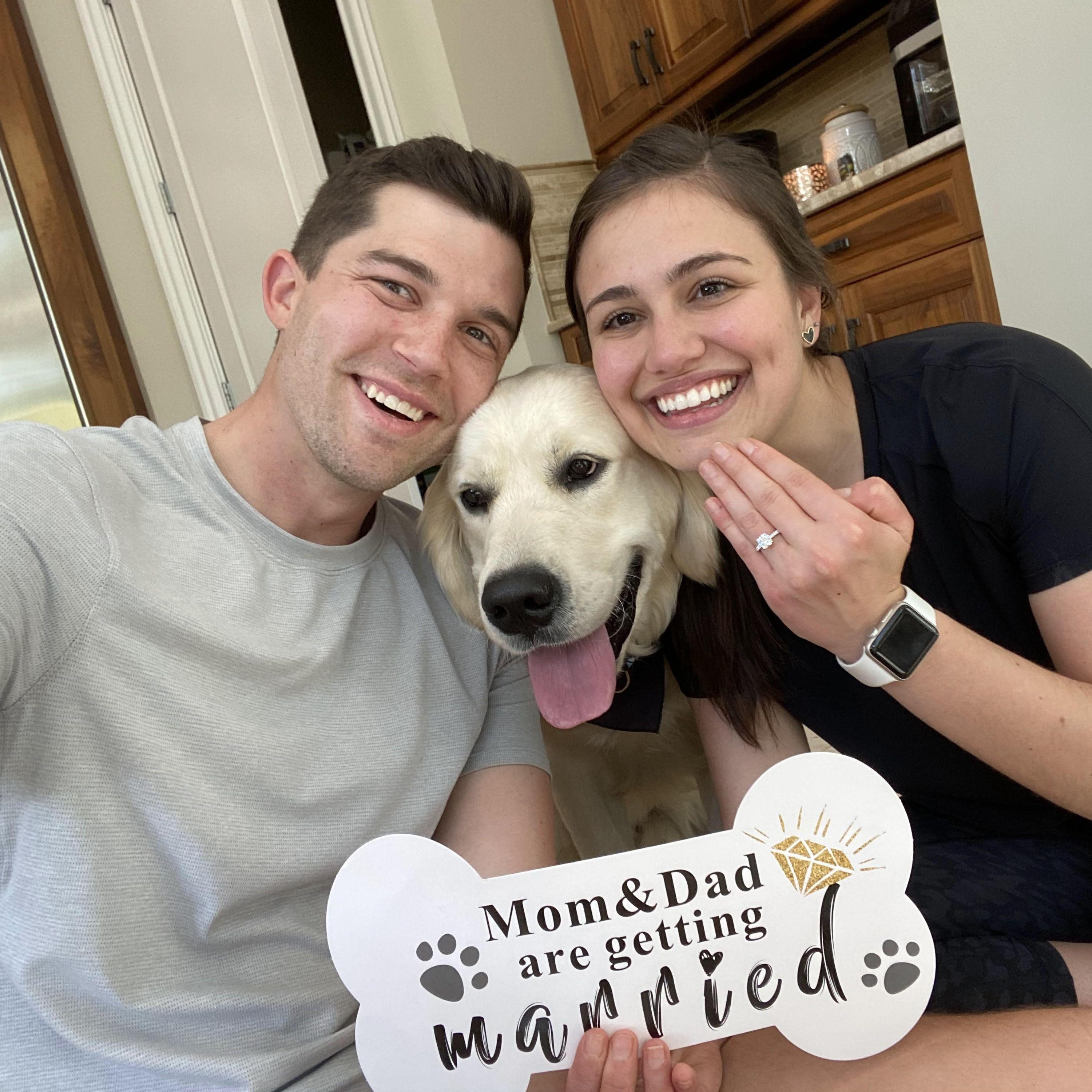 We loved celebrating our engagement with our parents and Bandy!