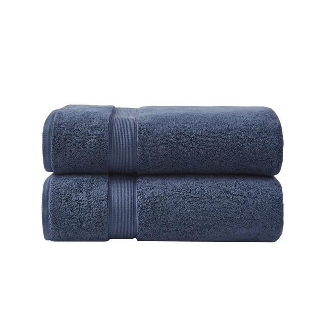 2pc Cotton Bath Sheet Set Dark Blue