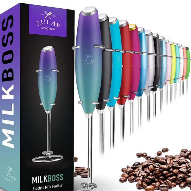 Zulay Kitchen Premium Milk Frother With Stand Color: Northern Lights