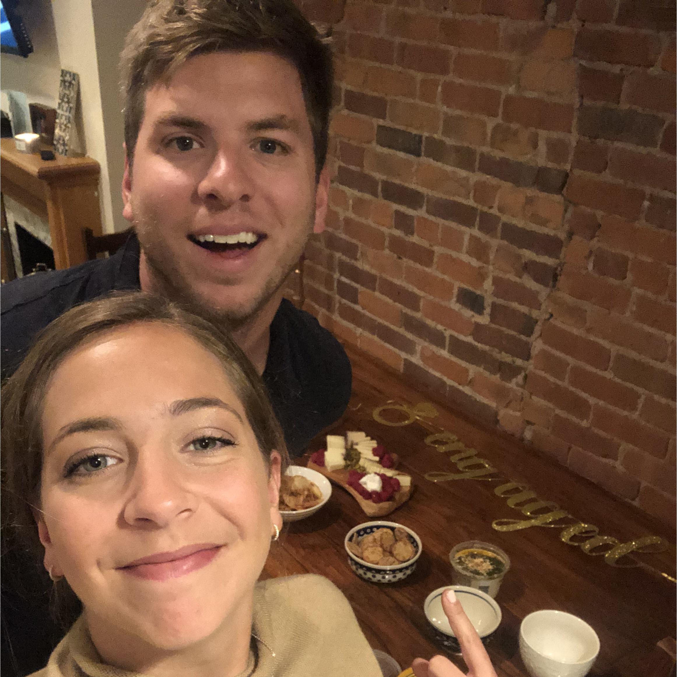 Our mini Boston engagement party with close friends and good wine