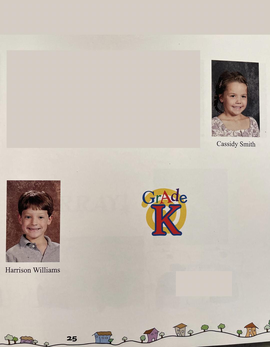 This is a photo of our yearbook when we were in the same kindergarten class!