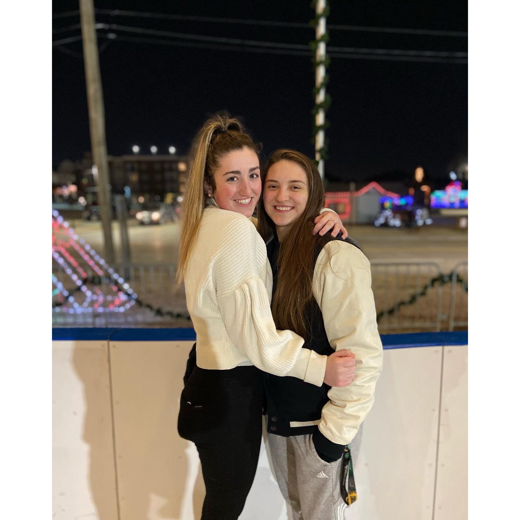 Our first (and only) time ice skating together (Robyn still has scars)