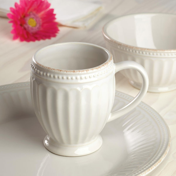 Lenox French Perle Groove Mugs, Set Of 4