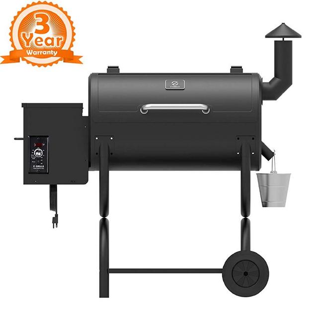 Z GRILLS ZPG-550B 2019 Upgrade Model Wood Pellet Grill & Smoker 6 in 1 BBQ Grill Auto Temperature Control, 550 sq Inch Deal, Black