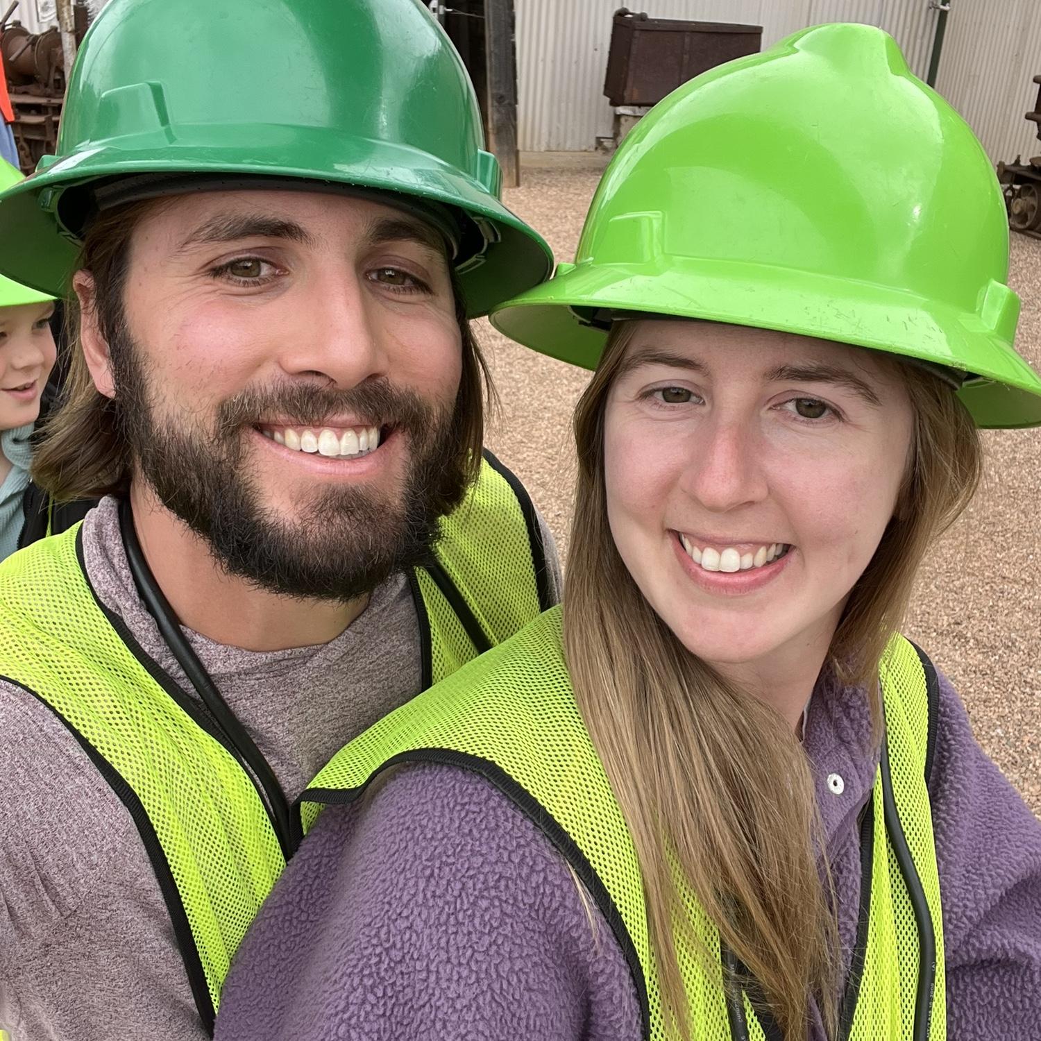 On a mine tour in Bisbee, AZ for our annual spring break road trip