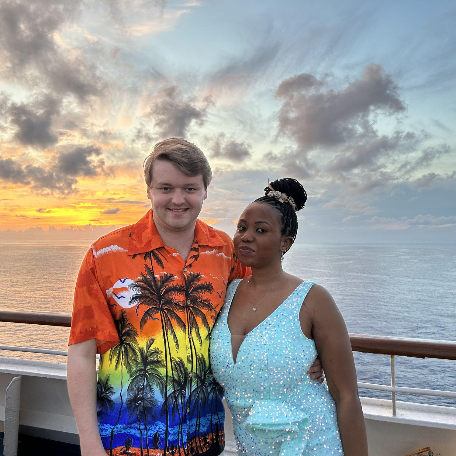 Our first cruise together to the Bahamas which was a surprise for Alex's birthday.