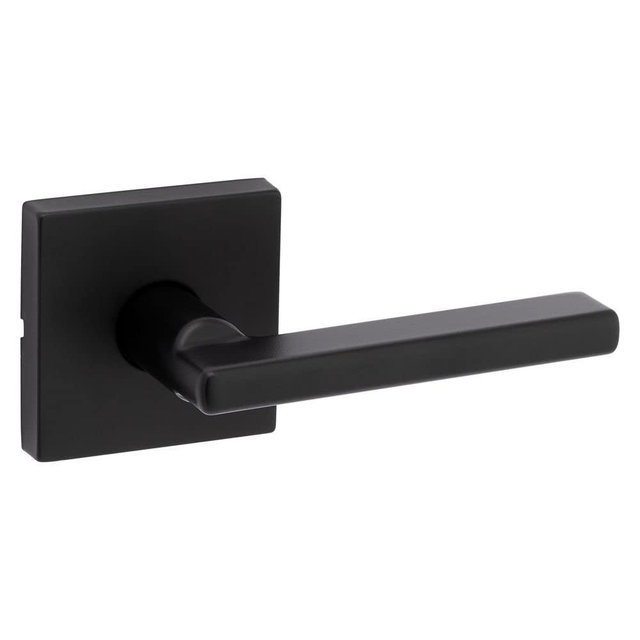 Kwikset Halifax Passage Door Lever for Hall and Closet Doors with Microban in Matte Black