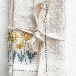 Embroidered Cotton Napkins, Set of 4