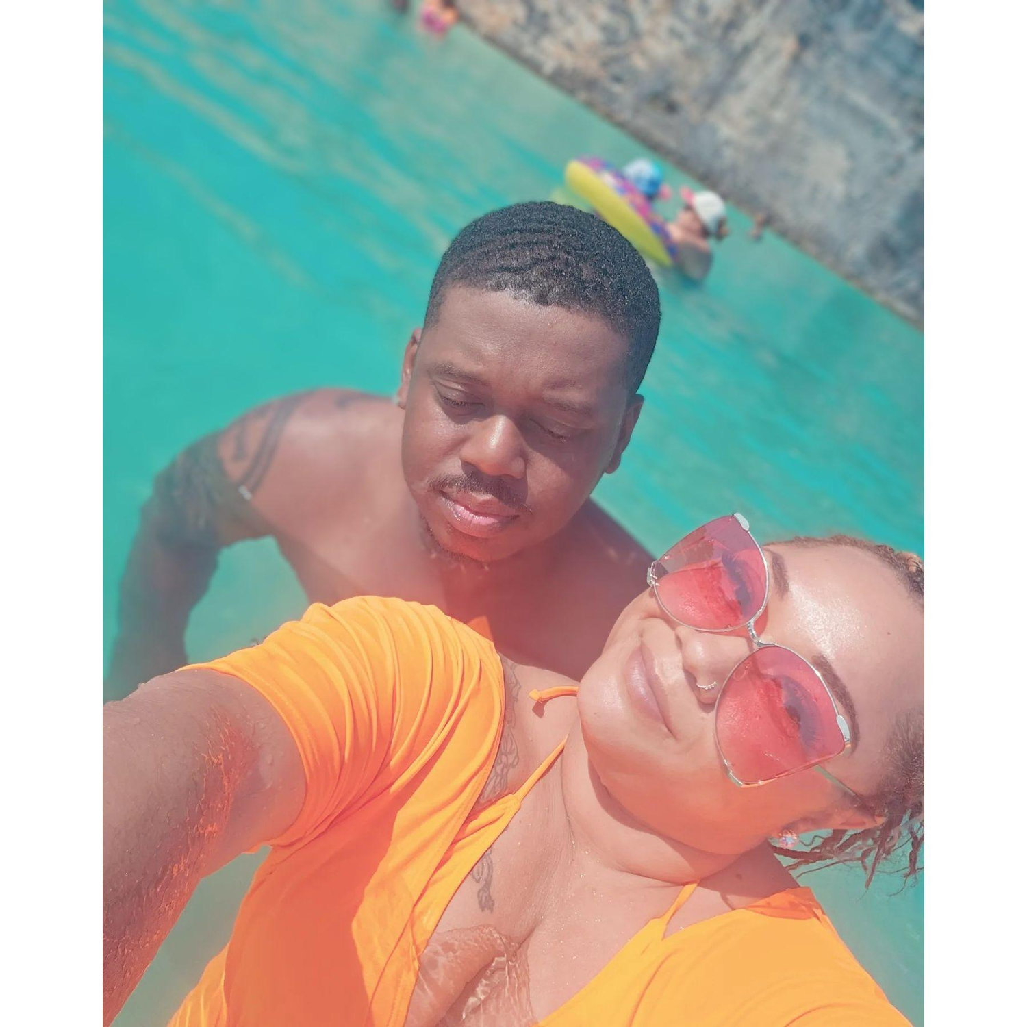 Swimming in the beautiful Bermuda water.