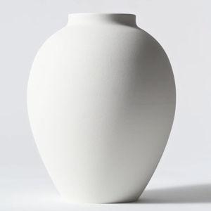 White Vase for Home Decor - Modern Farmhouse Ella Flower Vase for Table, Mantel & Shelf Decorations - Round Iron Decorative Vase 9 Inch Tall - Matte Finish Centerpiece