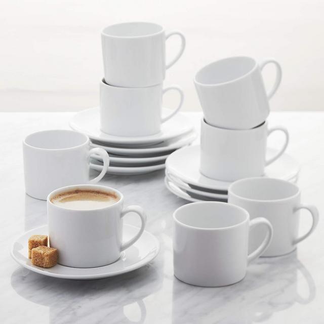 Crate and Barrel - Aspen Espresso Cup with Saucer, Set of 8