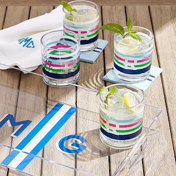 Acrylic Stripe Tumblers, Set of 4